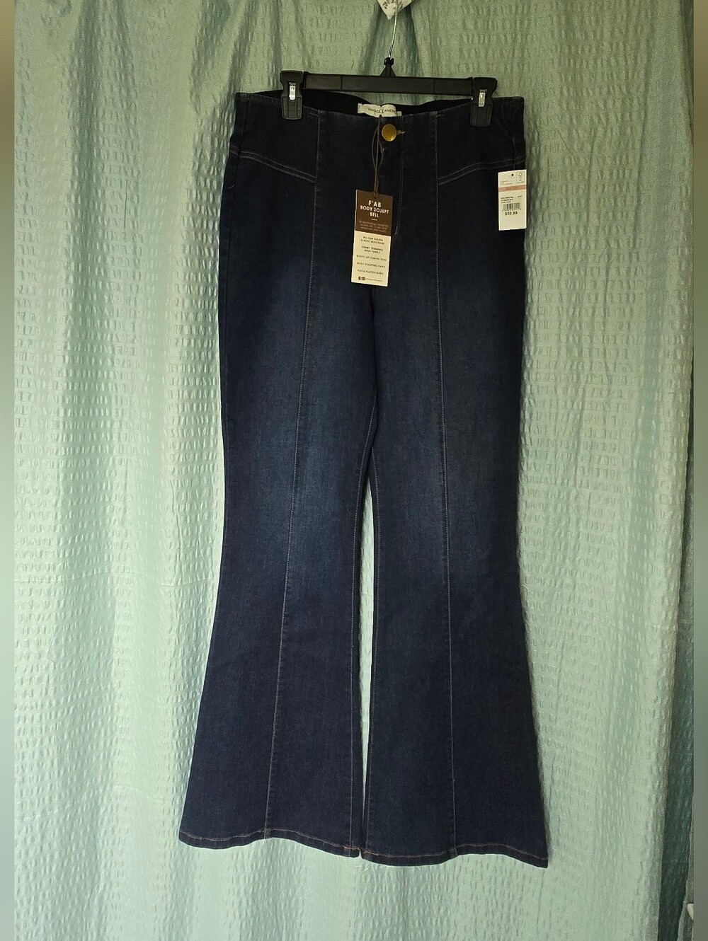 Vintage America Dark Blue High-Rise Flare Jeans